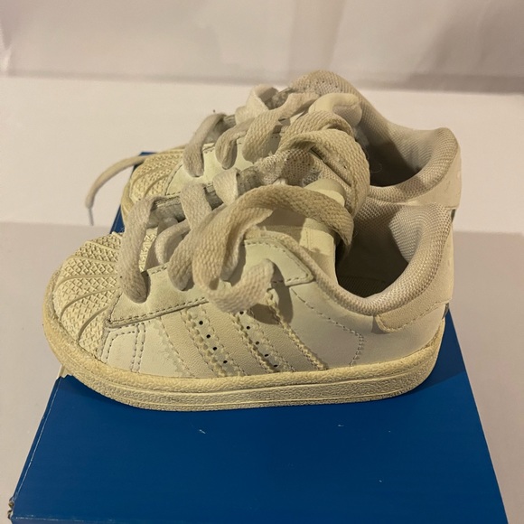 Adidas Baby Adidas White Superstar Shell Toe Unisex Toddler Size 5 - Picture 5 of 6